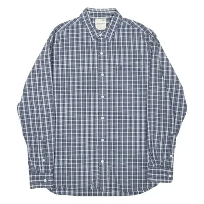 TIMBERLAND Mens Shirt Blue Check Long Sleeve L