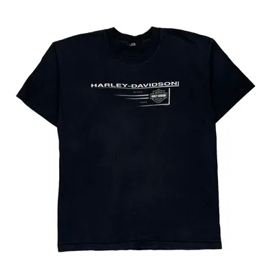Harley Davidson Graphic T-Shirt - Large Black Cotton