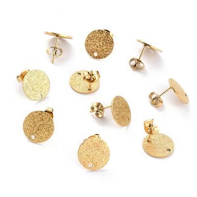 Ion Plating(IP) 304 Stainless Steel Stud Earring Findings