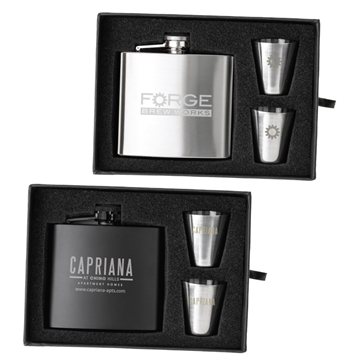 25 Custom The Duncan Flask and Shot Glass Gift Set - Stainless ...
