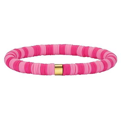 Polymer Clay Heishi Surfer Stretch Bracelet with 304 Stainless Steel Beaded