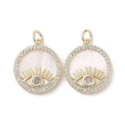 Brass Pendants Pave Shell