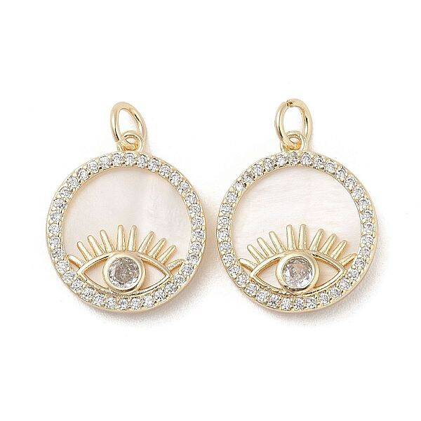 Brass Pendants Pave Shell