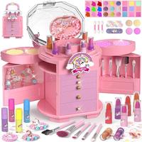 PERRYHOME Kids Makeup Set for Girl 63 Pcs Unicorn Toys for Girls, Real Washable Non-Toxic Cosmetic Toddler Make Up Kit, Unico...