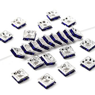 Brass Rhinestone Spacer Beads