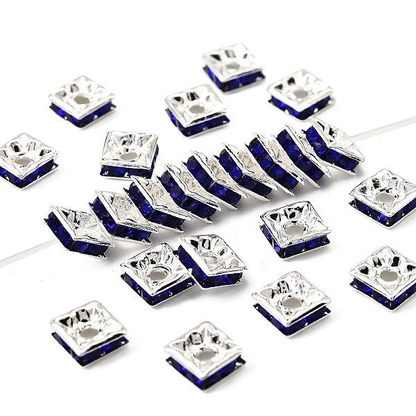 Brass Rhinestone Spacer Beads