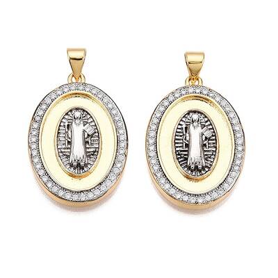 Brass Micro Pave Cubic Zirconia Pendants