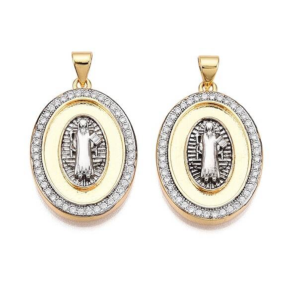 Brass Micro Pave Cubic Zirconia Pendants