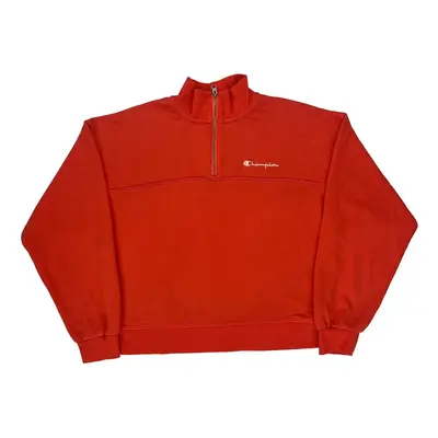 Champion 1/4 Zip - Medium Red Cotton Blend