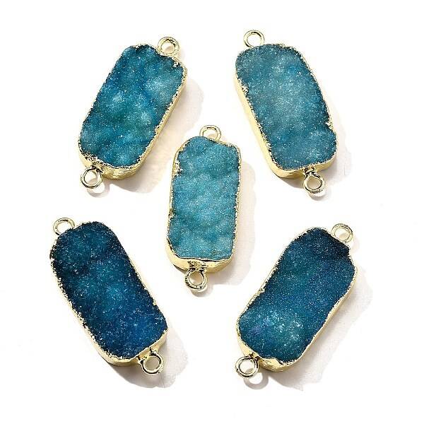 Natural Dyed Quartz Crystal Links Connector Charms