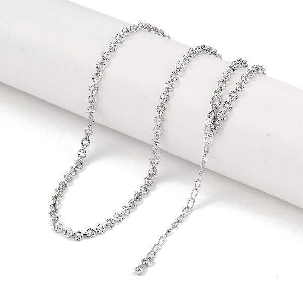 Rack Plating Brass Textured Cable Chain Necklaces for Women
