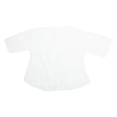 Womens Kimono Blouse White 3/4 Sleeve M