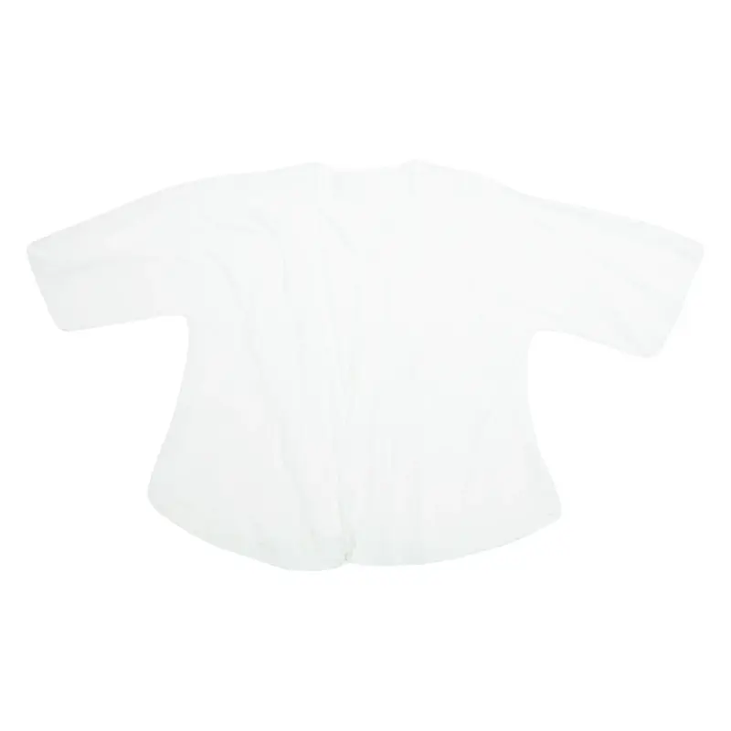 Womens Kimono Blouse White 3/4 Sleeve M