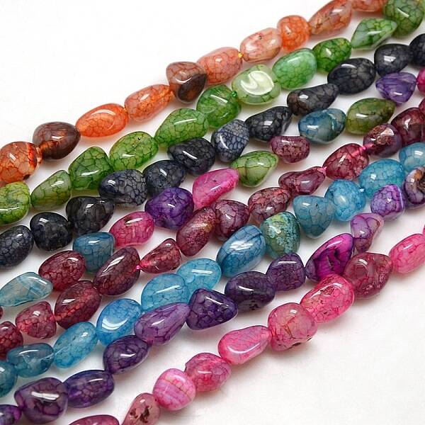 Nuggets Natural Crackle Agate Beads Strands