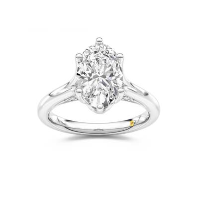 Alina Oval Lab Grown Diamond Engagement Ring | 18K White Gold 1 1/10 CT. TW.