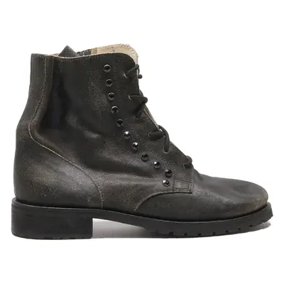 TWIN-SET Lace-Up Boots Black Leather Womens UK 7