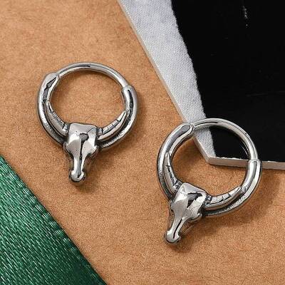 Cattle Head 316 Surgical Stainless Steel Hoop Earrings