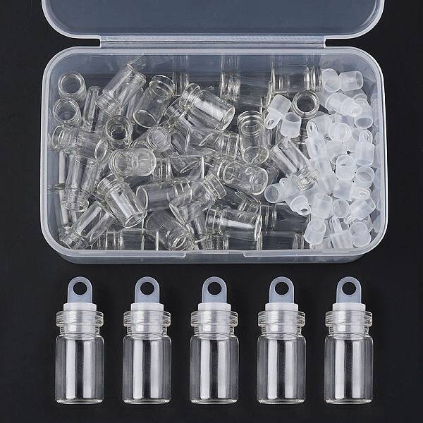 50Pcs Glass Bottle Pendant Decoration
