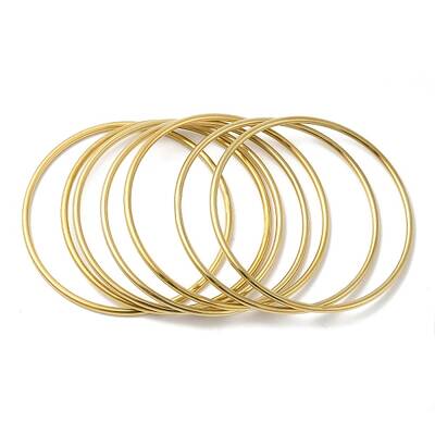 7Pcs 304 Stainless Steel Thin Plain Bangle Sets