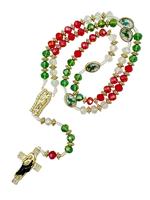 Rhinestone Decorated Saint Jude Cross Pendant Necklace, Ethnic Pattern Beaded Necklace for Women & Men, Fashion Jewelry for P...