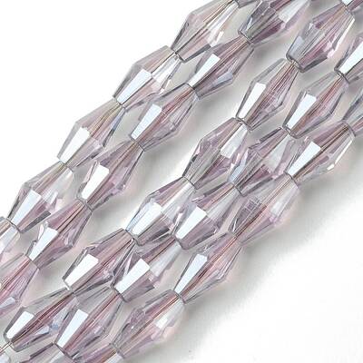 Transparent Electroplate Glass Beads Strands