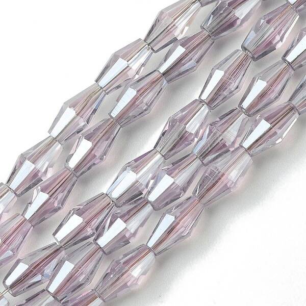 Transparent Electroplate Glass Beads Strands