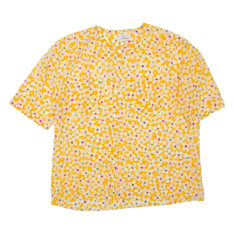 MONN Womens Printed Top Yellow Floral L