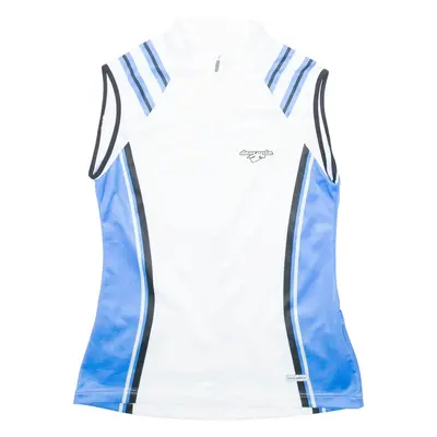DESCENTE Cycling Mens Jersey White Sleeveless 1/2 Zip M