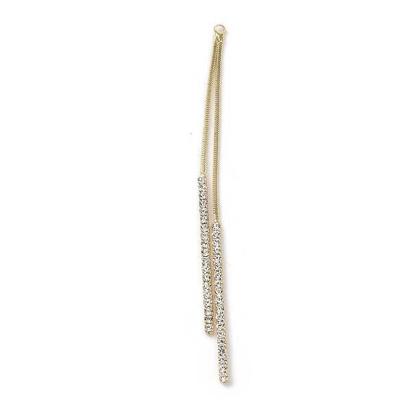 Brass Micro Pave Clear Cubic Zirconia Big Pendants