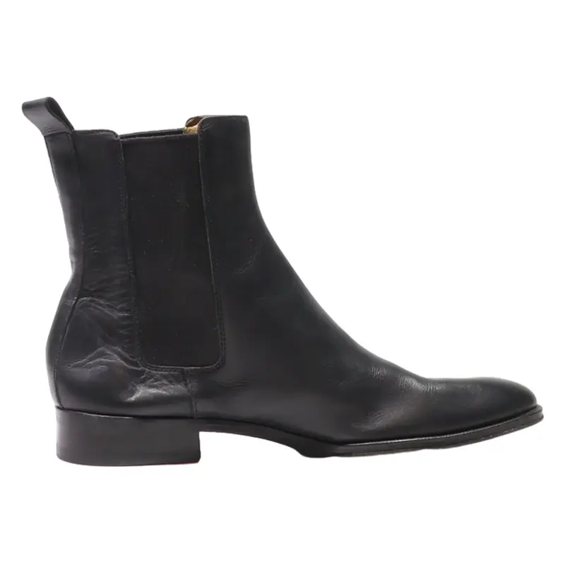 GUCCI Chelsea Boots Black Leather Mens UK 7