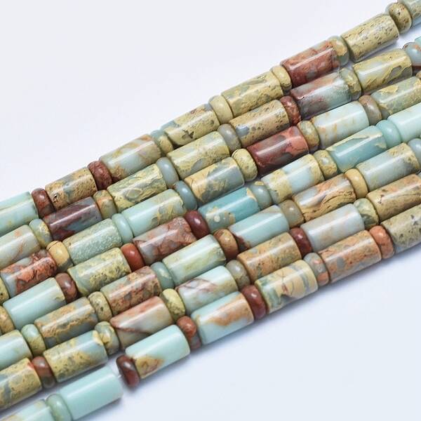 Natural Aqua Terra Jasper Beads Strands