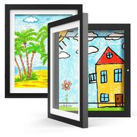 Art Frame, Replaceable Front Opening Art Frame, Art Display Storage Frame for Wall, Home Decor Supplies for Living Room Bedro...