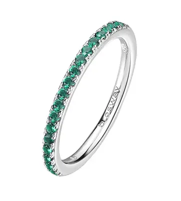Brosway Fancy Life Green Sparkling Silver Ring FLG65 - Circumference: 54mm