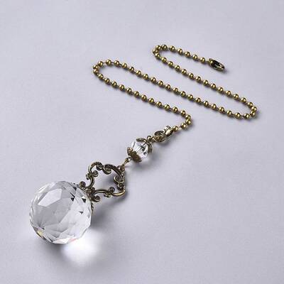 Faceted Glass Round Big Pendant Decorations