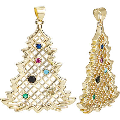 5Pcs Brass Micro Pave Cubic Zirconia Pendants