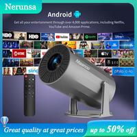 [Father's Day] Nerunsa 2025 Mini Projector Portable Projector 4K Full HD Support, Smart Projector WiFi 6 BT5.0 Auto Horizonta...