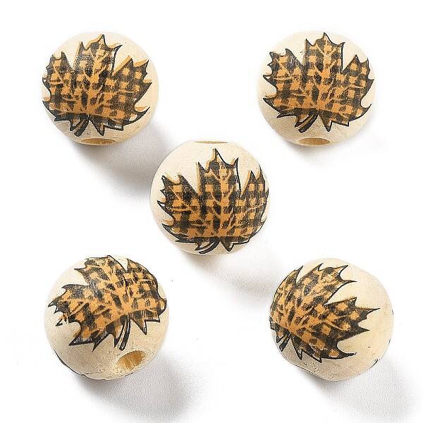 Halloween Printed Schima Wood European Beads