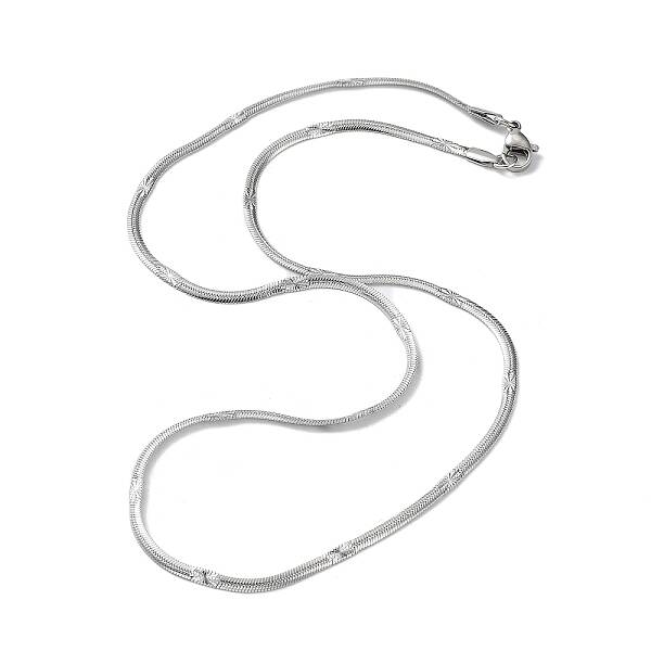 Non-Tarnish 304 Stainless Steel Flat Snake Chain Necklaces for Women