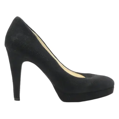 BUFFALO Court Heels Black Leather Womens UK 4