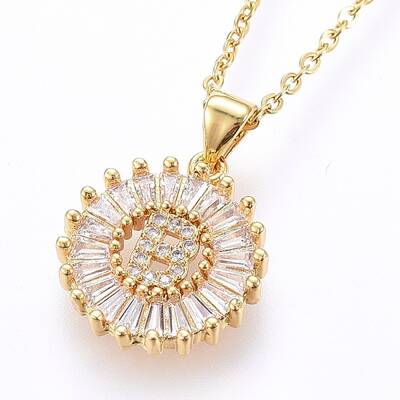 304 Stainless Steel Initial Pendant Necklaces