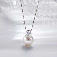 Gloffery Single Pearl Choker 925 Silver Necklace for Women 10mm-12mm Pearls Wedding Bridesmaids Anniversary 17.71[in]/ 450mm ...