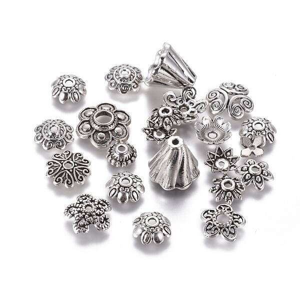 Tibetan Style Alloy Bead Caps