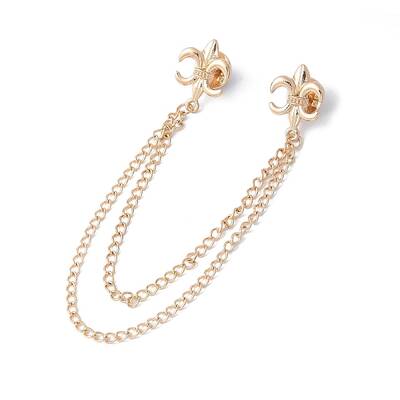 Fleur De Lis Alloy Hanging Chain Brooches
