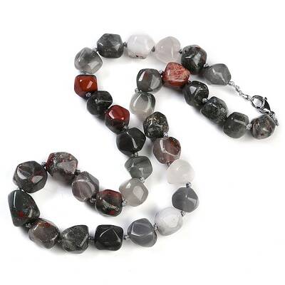 Natural Bloodstone Nuggets Beaded Necklaces for Women Men