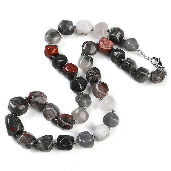 Natural Bloodstone Nuggets Beaded Necklaces for Women Men