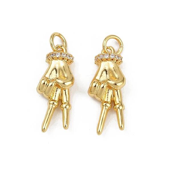 Brass Micro Pave Cubic Zirconia Pendants