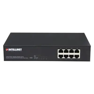 560757 Intellinet 8-Ports Fast Ethernet PoE+ RJ45 2 Layer Supported Desktop Switch