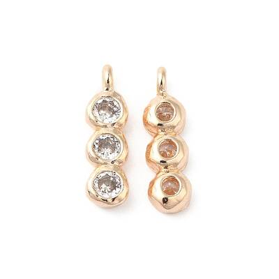 Brass Pave Clear Cubic Zirconia Charms