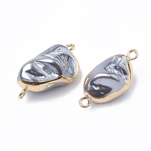 Electroplate Freshwater Shell Links connectors