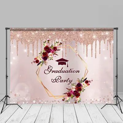 Glitter Pink Floral Bokeh Grad Backdrop For Photo - Aperturee